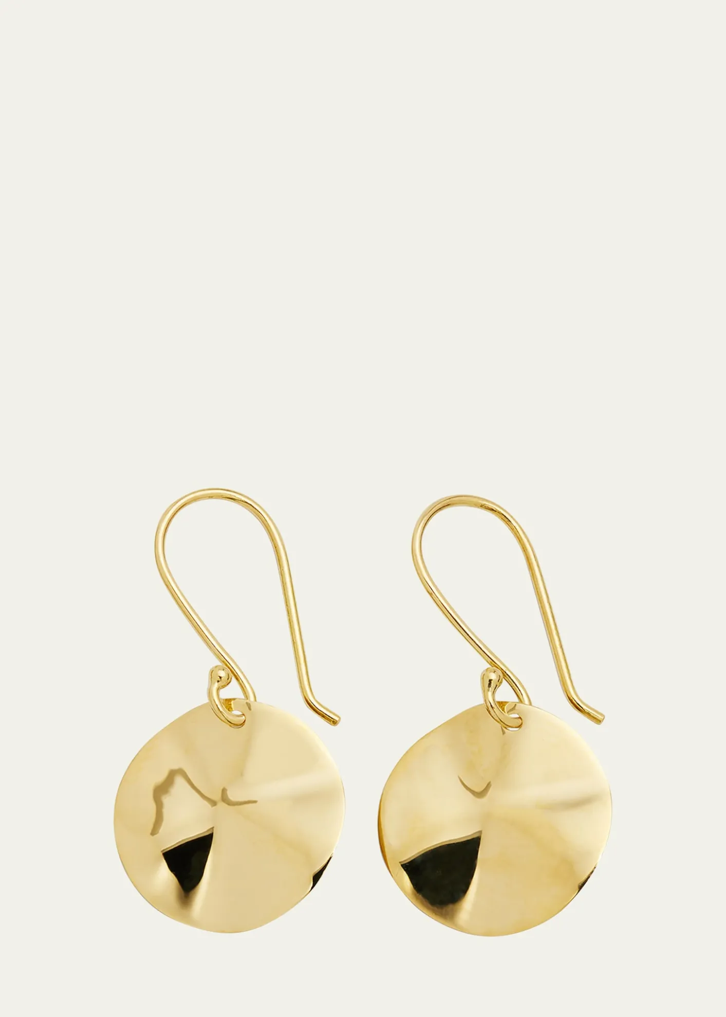 IppolitaMini Wavy Disc Earrings in 18K Gold