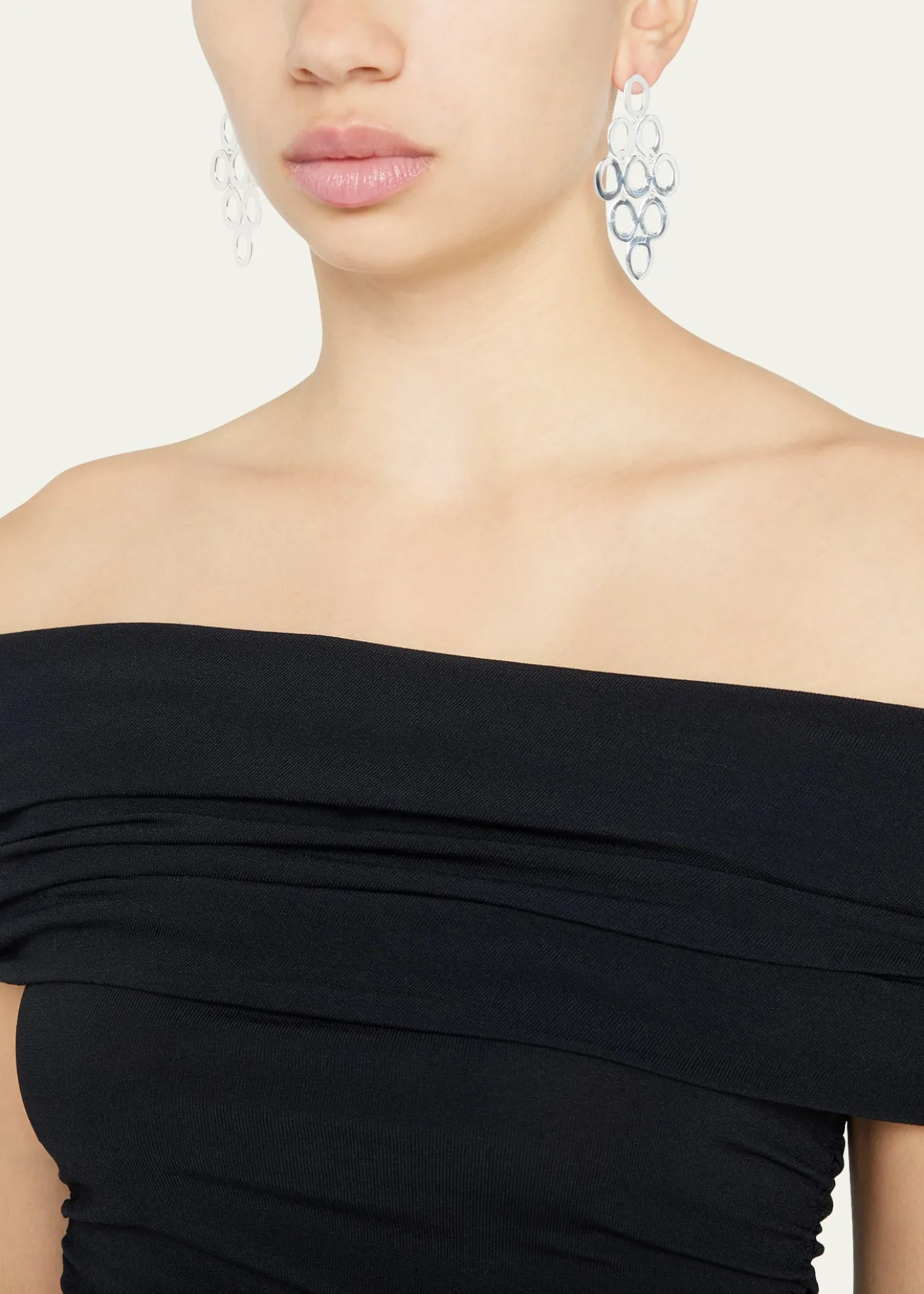 IppolitaOpen Oval Cascade Earrings in Sterling Silver
