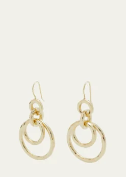 IppolitaPuffy Hammered Jet Set Earrings in 18K Gold