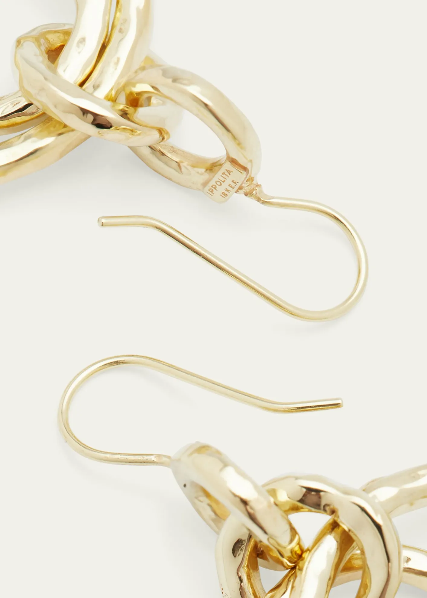 IppolitaPuffy Hammered Jet Set Earrings in 18K Gold