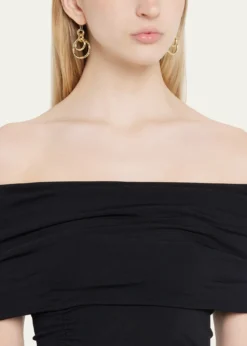 IppolitaPuffy Hammered Jet Set Earrings in 18K Gold