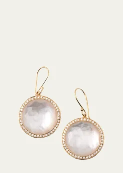 IppolitaRound Drop Earrings in 18K Gold with Diamonds