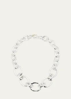 IppolitaShort Hammered Bastille Necklace in Sterling Silver