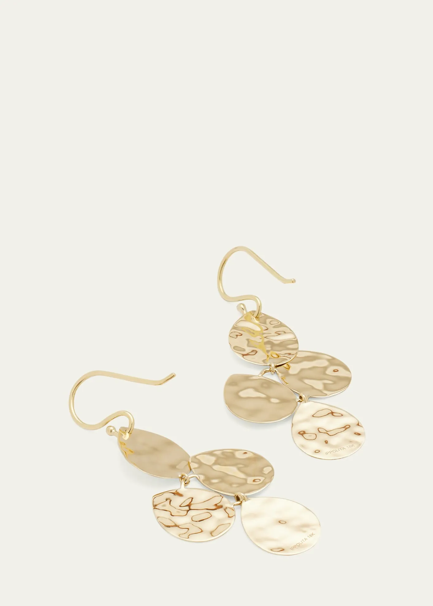 IppolitaSmall Crinkle Cascade Earrings in 18K Gold