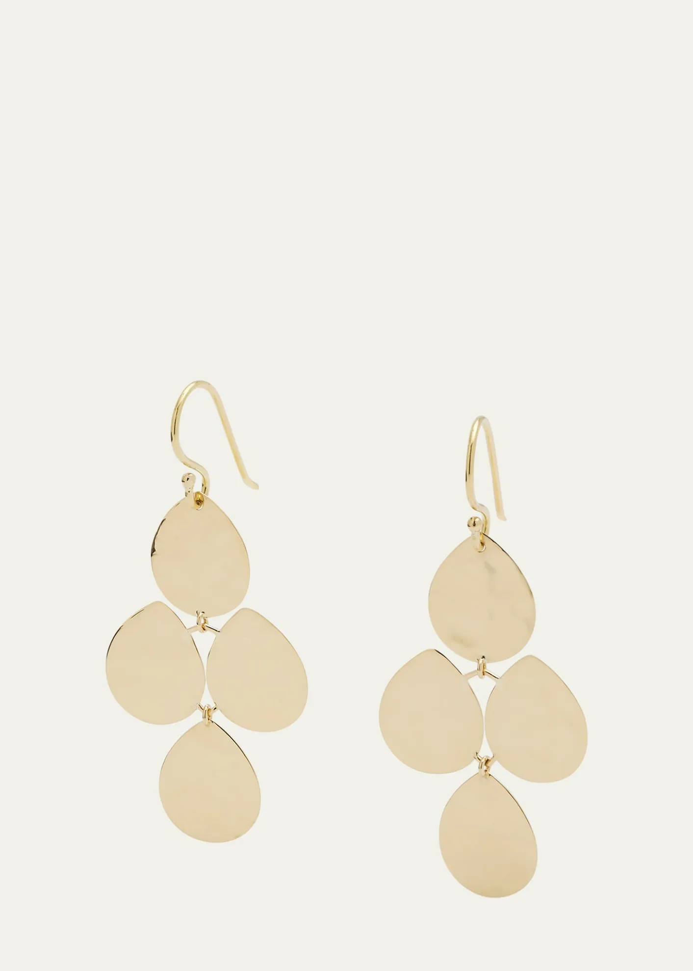 IppolitaSmall Crinkle Cascade Earrings in 18K Gold