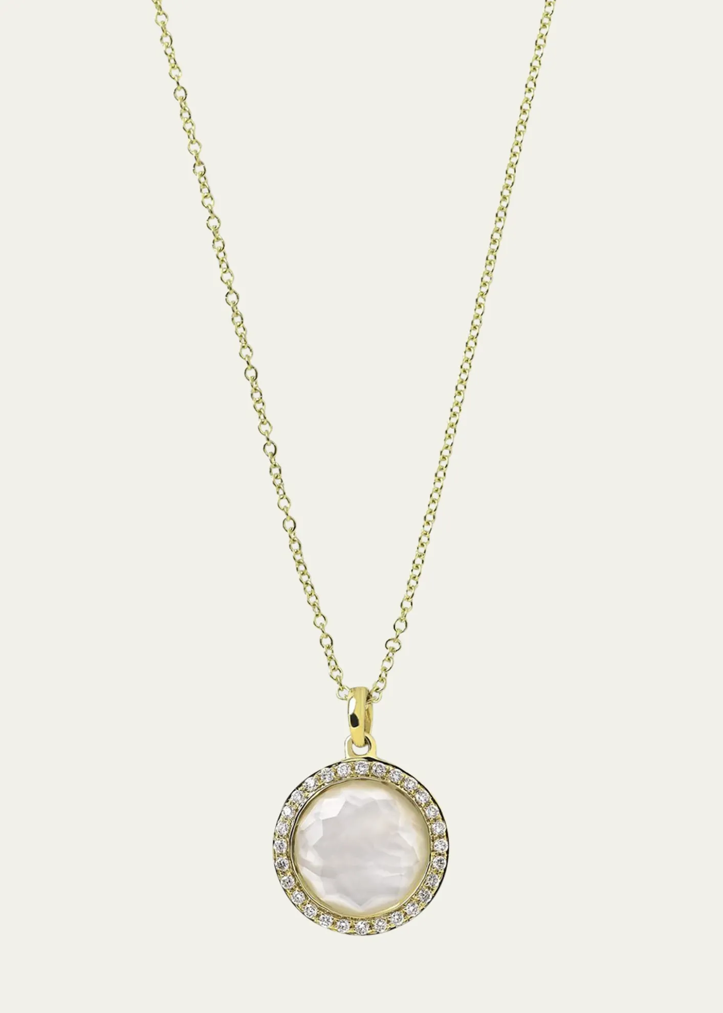 IppolitaSmall Pendant Necklace in 18K Gold with Diamonds