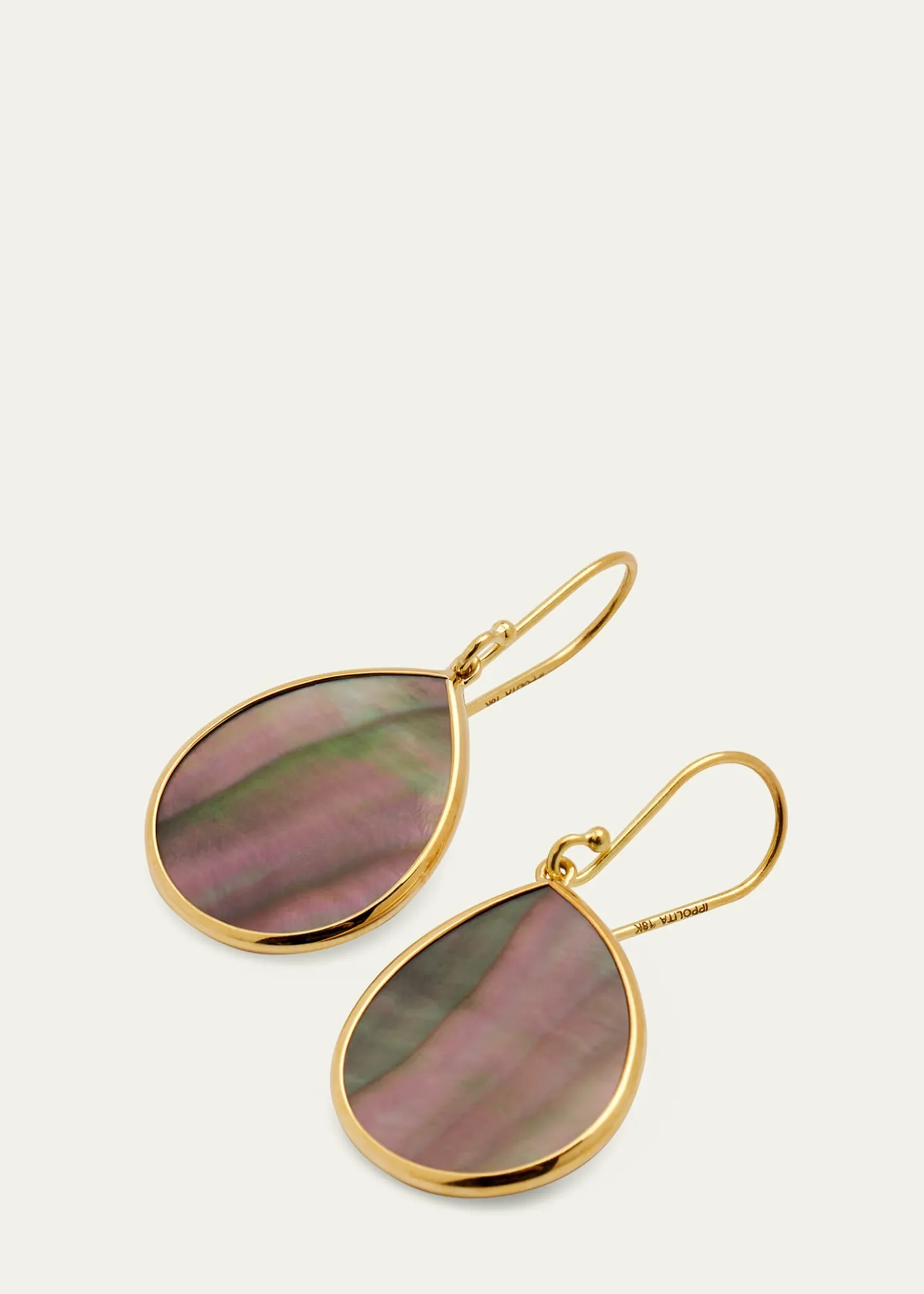 IppolitaSmall Stone Teardrop Earrings in 18K Gold
