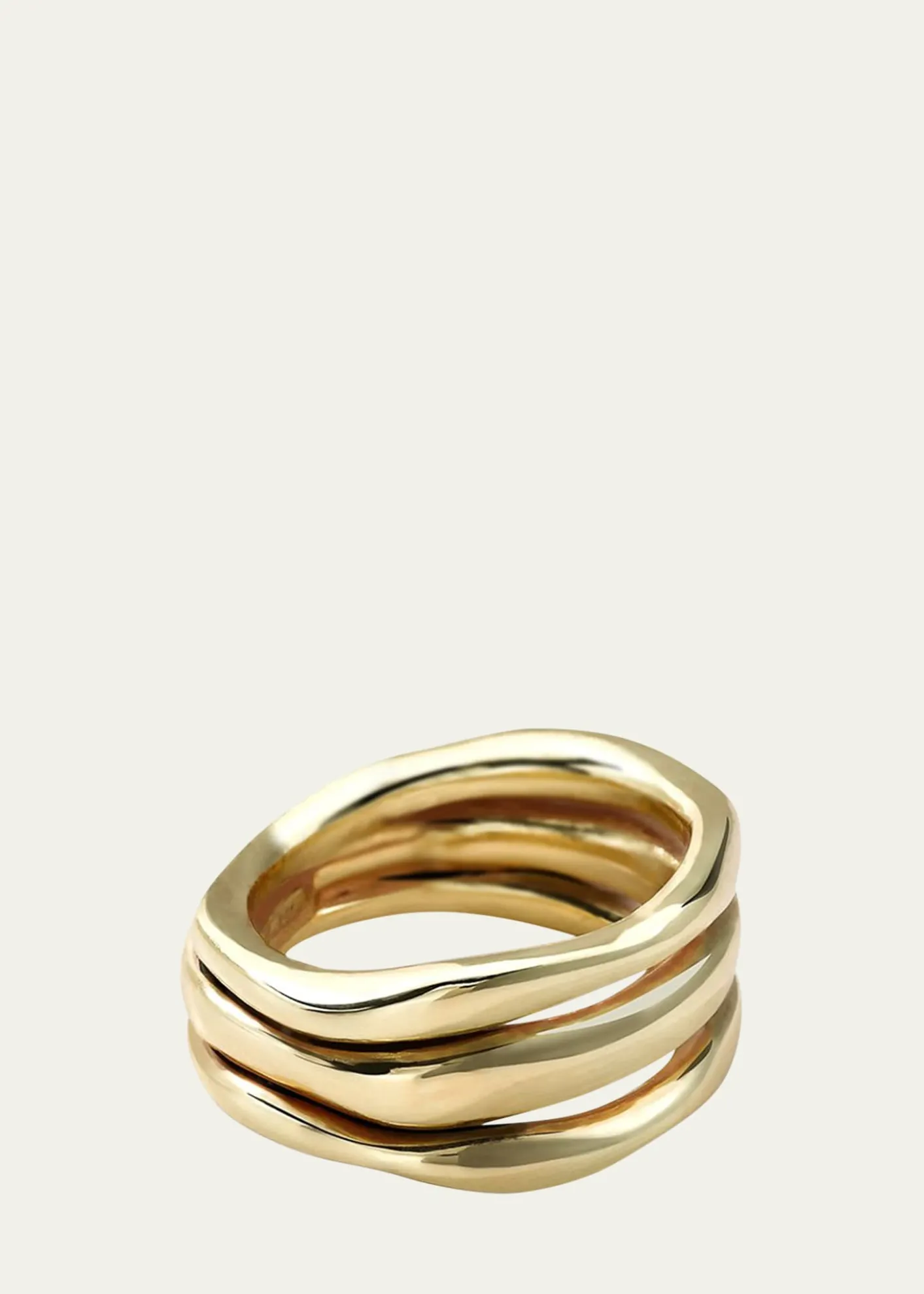 IppolitaSmooth Squiggle Triple Band Ring in 18K Gold