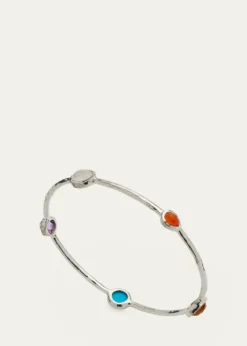 Ippolita5-Stone Bangle Bracelet in Sterling Silver