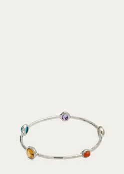 Ippolita5-Stone Bangle Bracelet in Sterling Silver