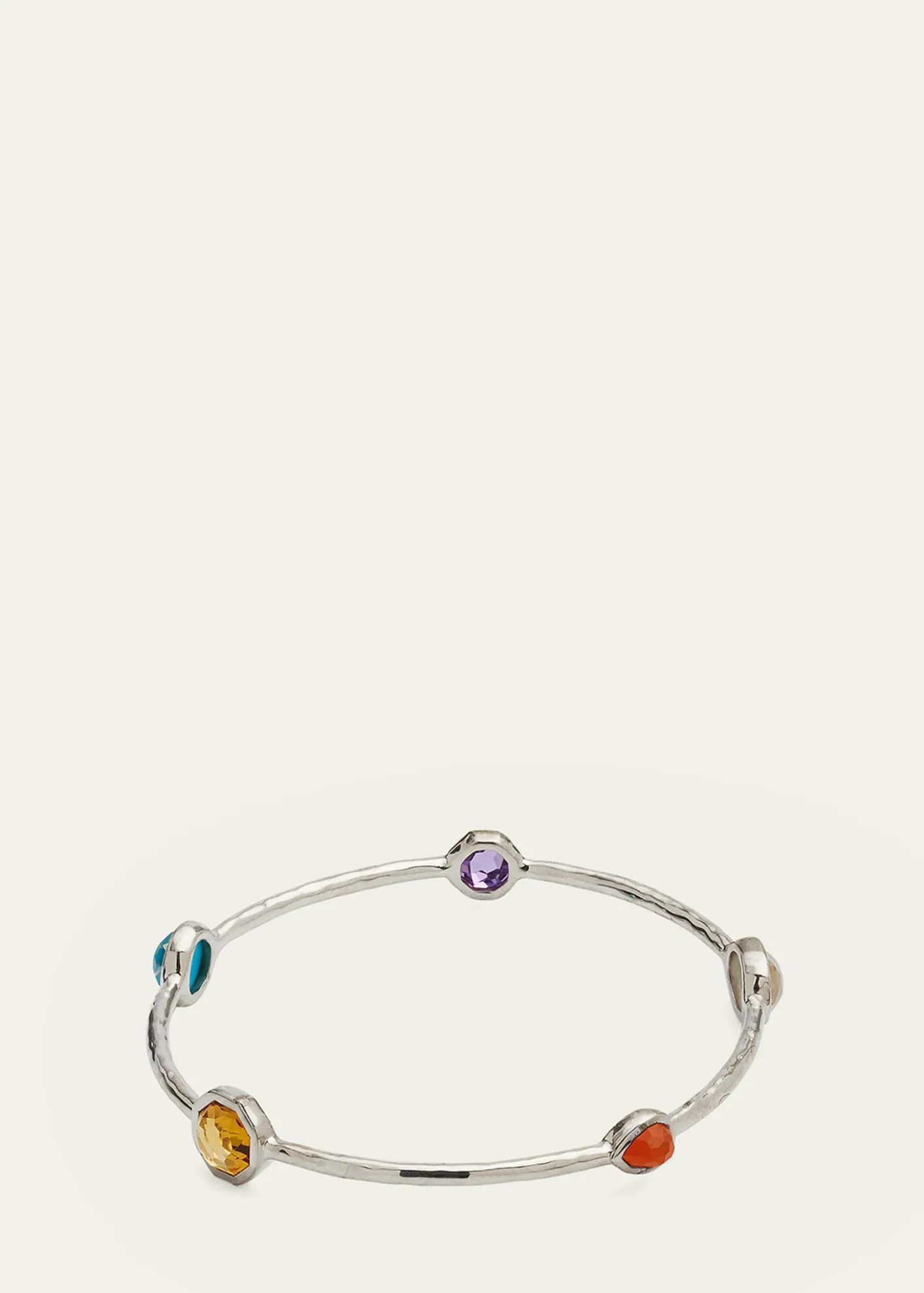 Ippolita5-Stone Bangle Bracelet in Sterling Silver