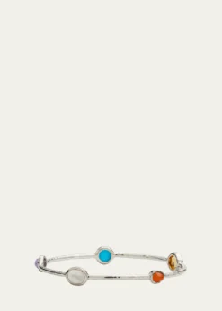 Ippolita5-Stone Bangle Bracelet in Sterling Silver