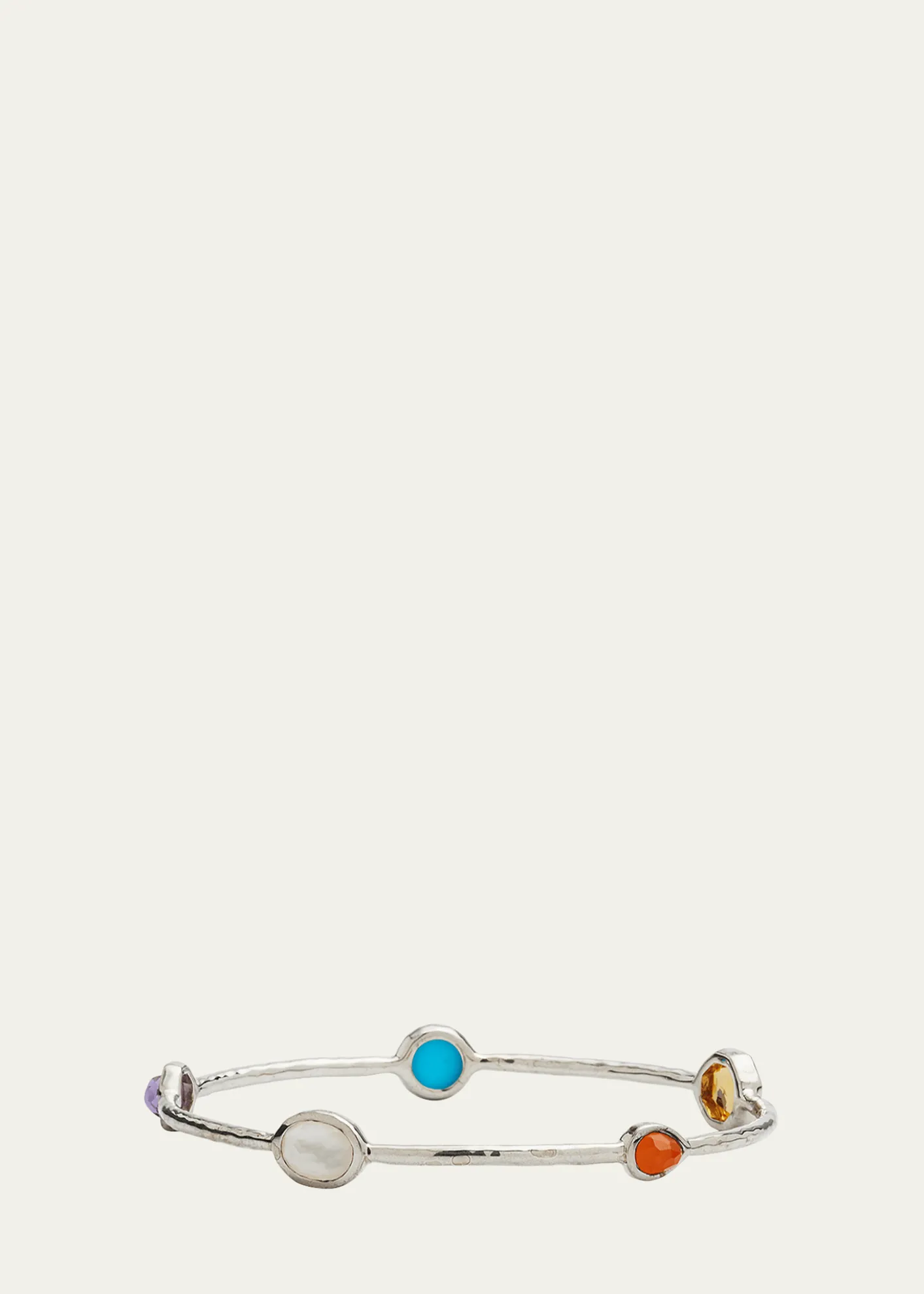 Ippolita5-Stone Bangle Bracelet in Sterling Silver
