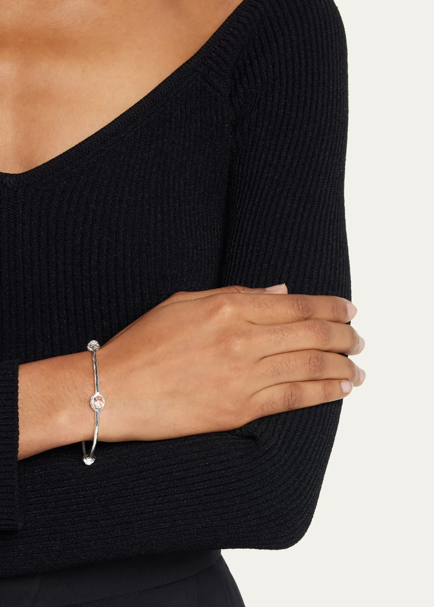 Ippolita5-Stone Bangle Bracelet in Sterling Silver