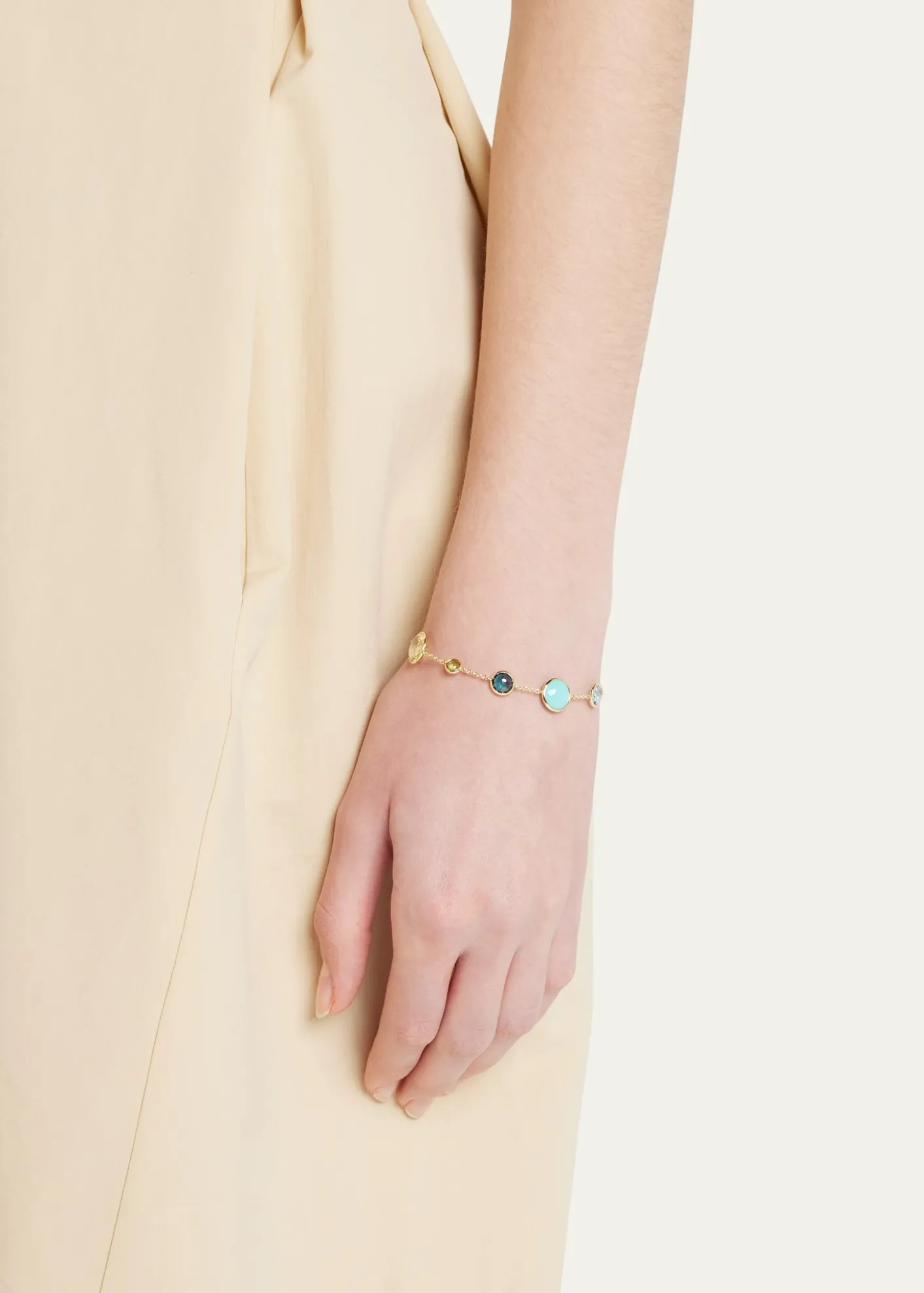 Ippolita7-Stone Link Bracelet in 18K Gold