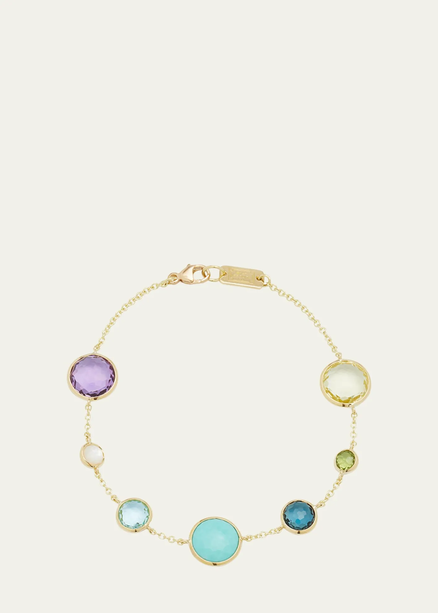 Ippolita7-Stone Link Bracelet in 18K Gold