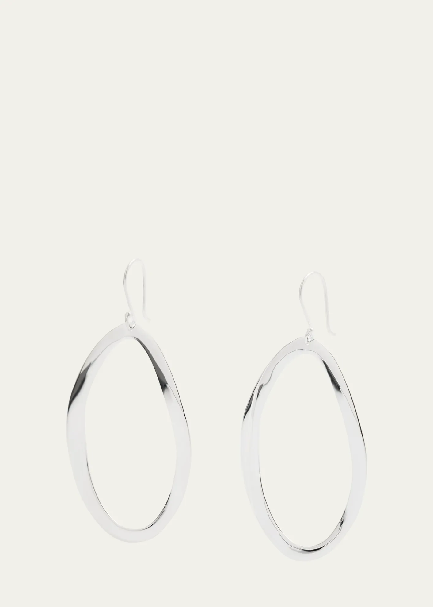 IppolitaWavy Oval Drop Earrings in Sterling Silver