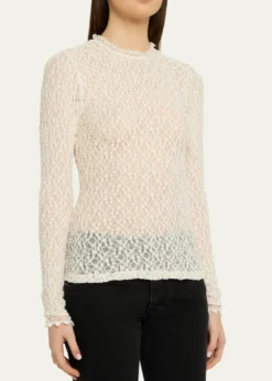 Isabel MarantBrany Stretch Lace Long-Sleeve Top
