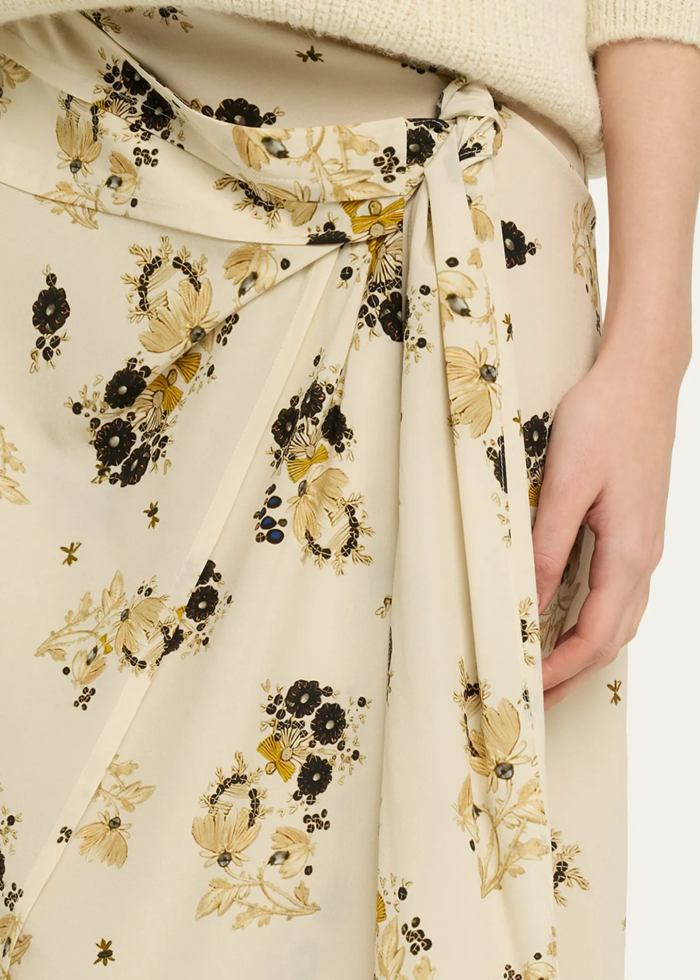 Isabel MarantFaniry Floral Asymmetric Silk Skirt