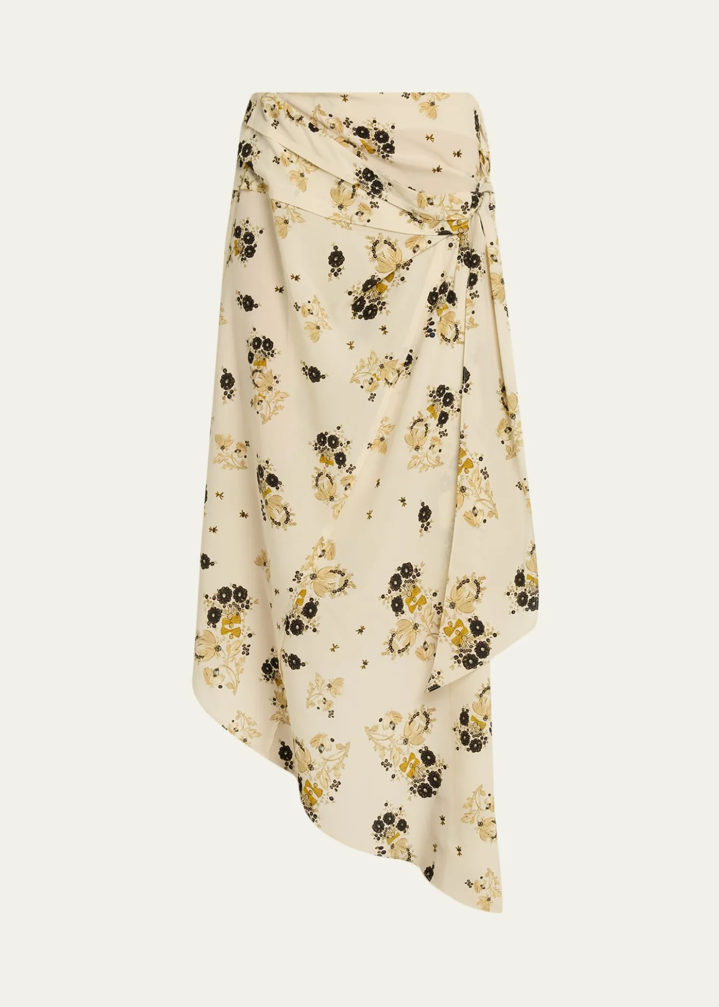 Isabel MarantFaniry Floral Asymmetric Silk Skirt