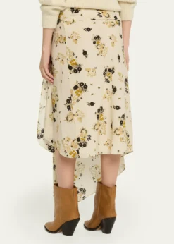 Isabel MarantFaniry Floral Asymmetric Silk Skirt
