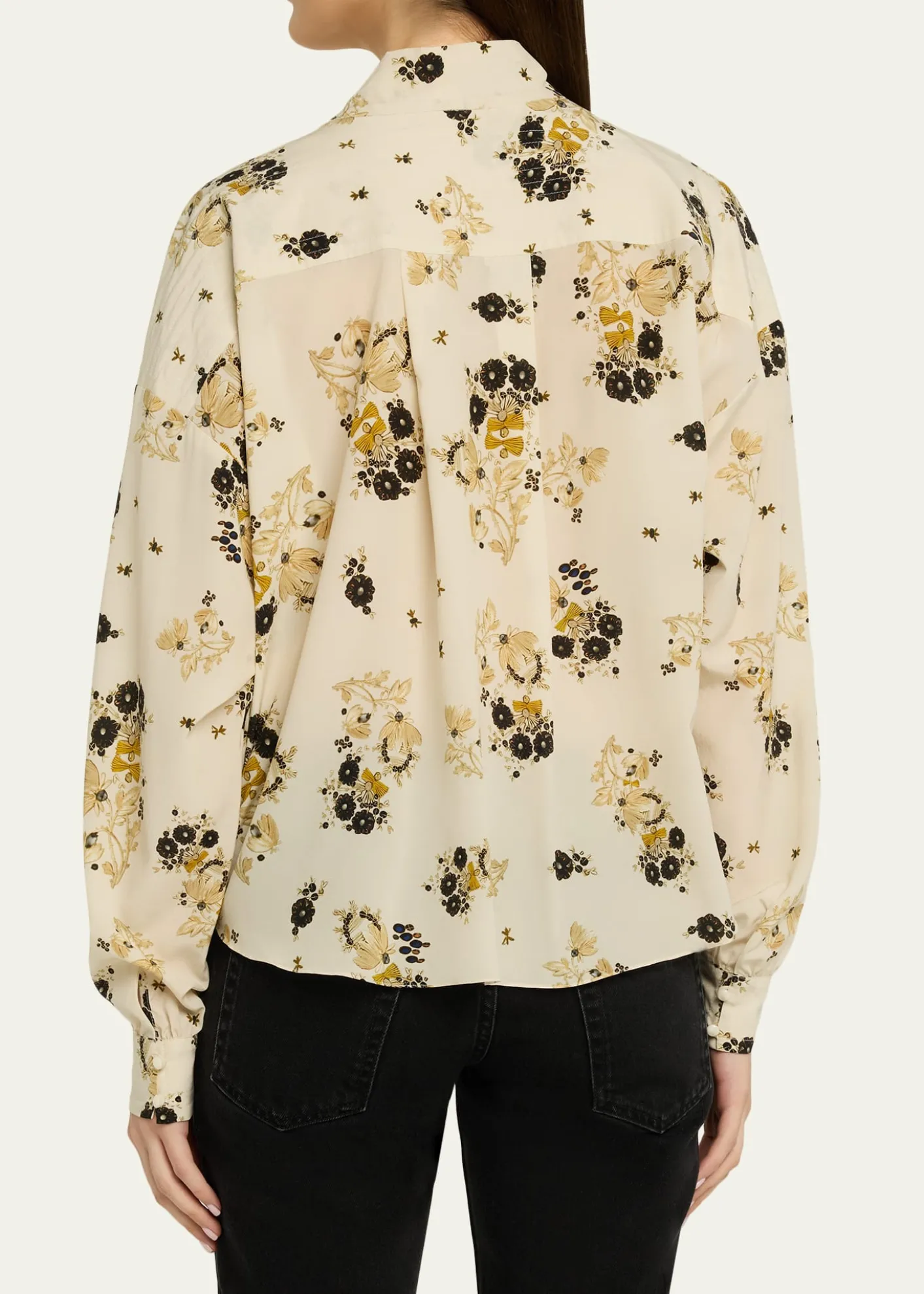 Isabel MarantFedry Floral-Print Silk Neck-Scarf Blouse