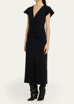 Isabel MarantNadra Gathered Waist Jersey Midi Dress