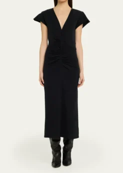 Isabel MarantNadra Gathered Waist Jersey Midi Dress