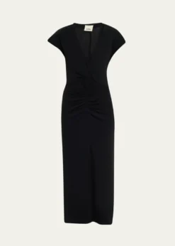 Isabel MarantNadra Gathered Waist Jersey Midi Dress