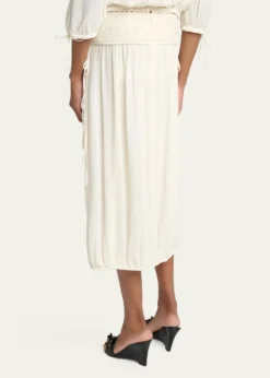 Isabel MarantNilma Guipure Lace Crinkle Silk Midi Balloon Skirt
