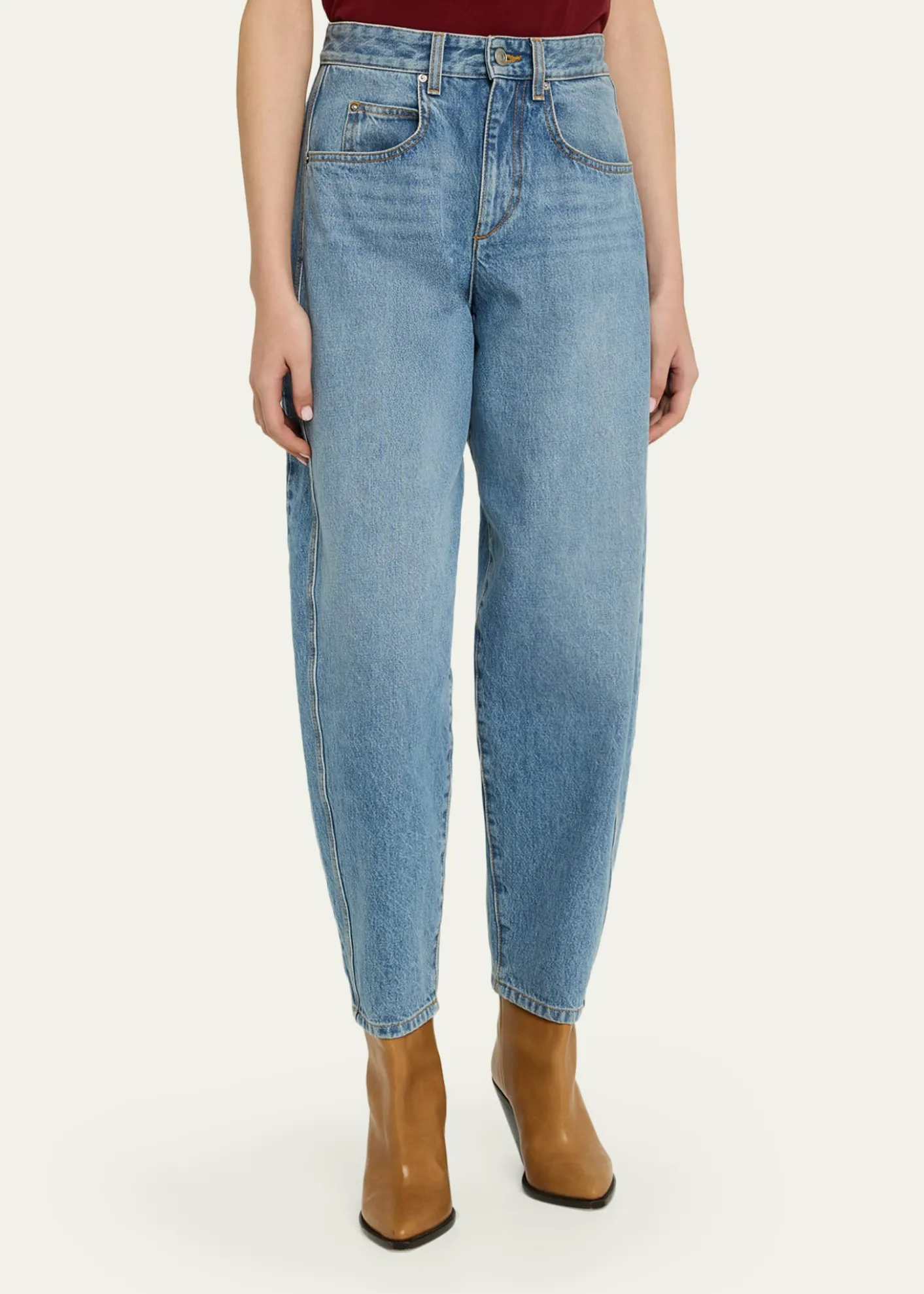 Isabel MarantOriane Barrel-Leg Ankle Jeans
