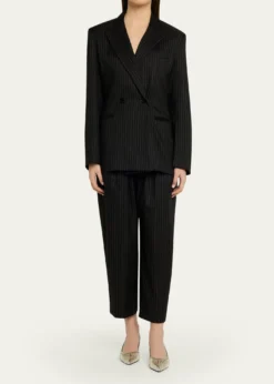 Isabel MarantRanya Pinstripe Double-Breasted Jacket