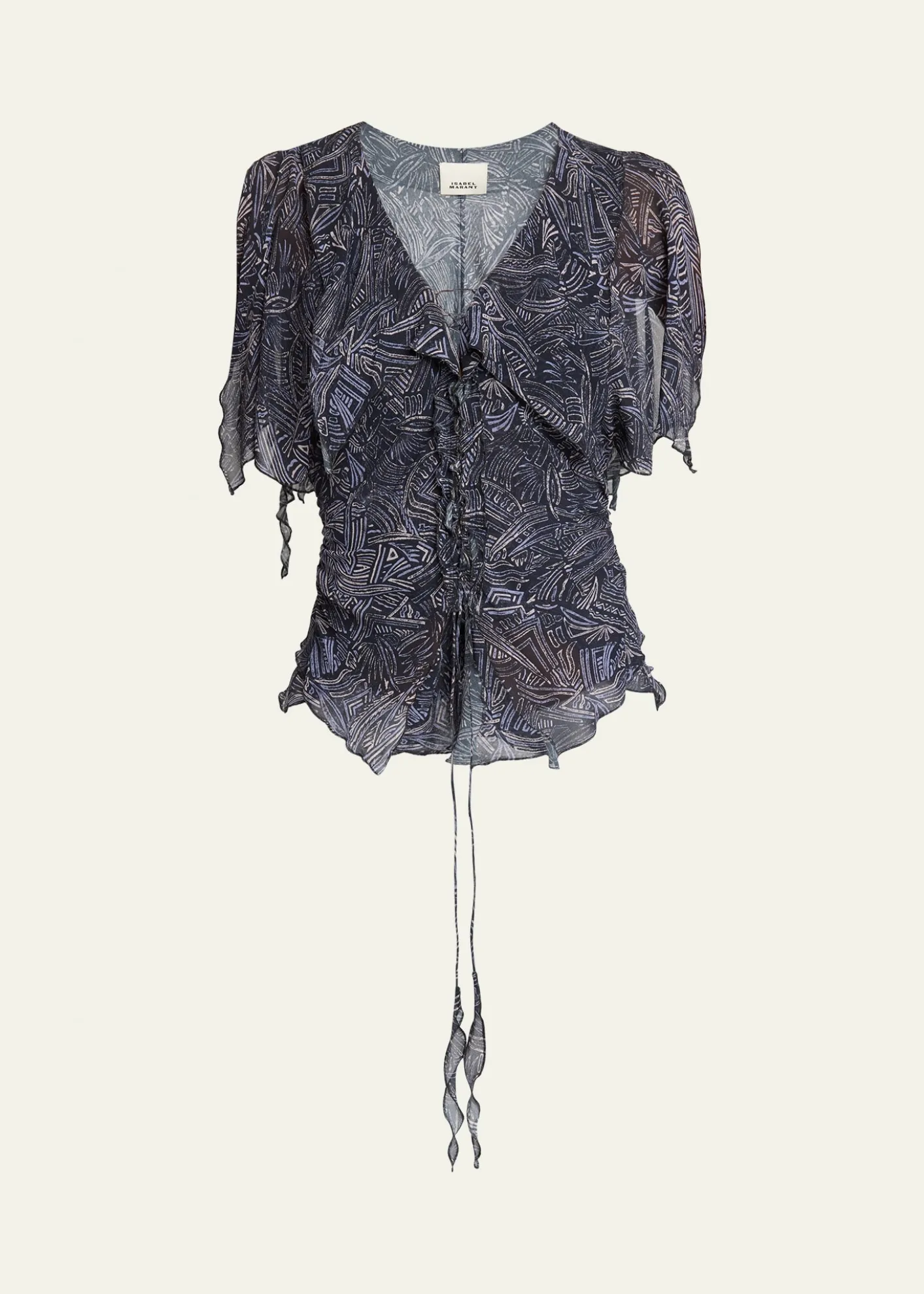 Isabel MarantThanais Lace-Up Silk Top