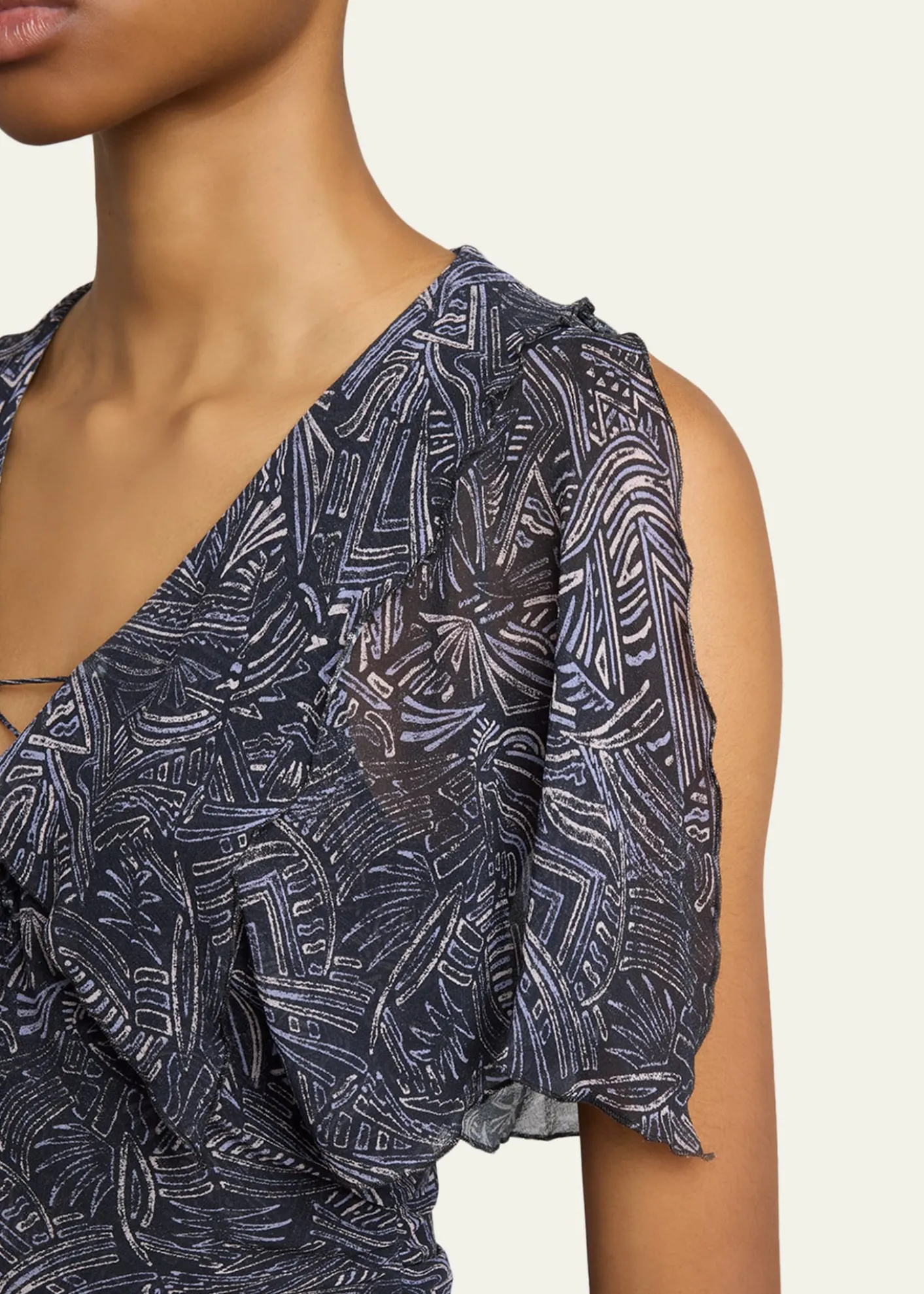 Isabel MarantThanais Lace-Up Silk Top