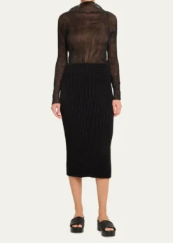 Issey MiyakeChiffon Twist Bk Wt 46 High-Neck Top