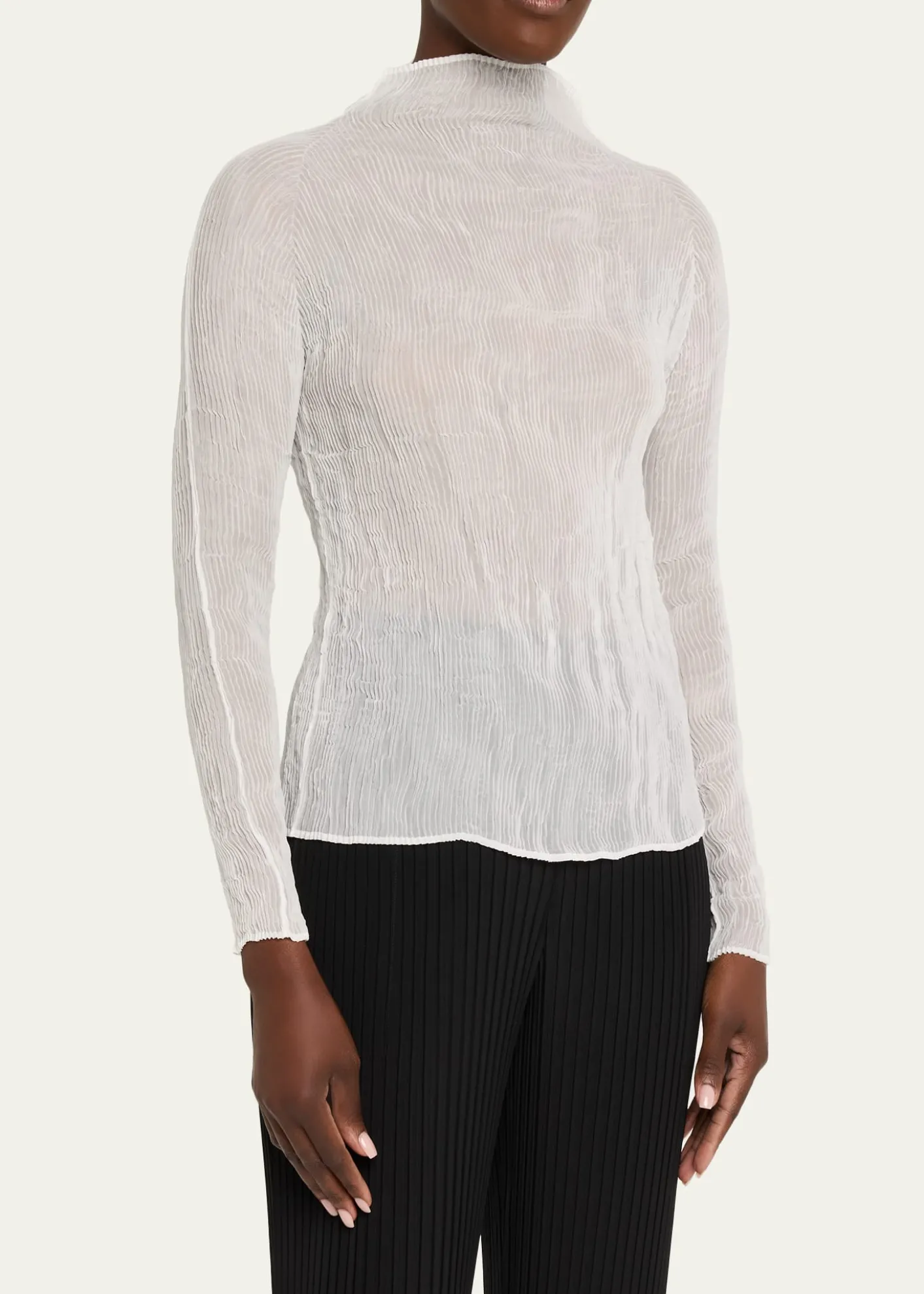 Issey MiyakeChiffon Twist Long-Sleeve Top
