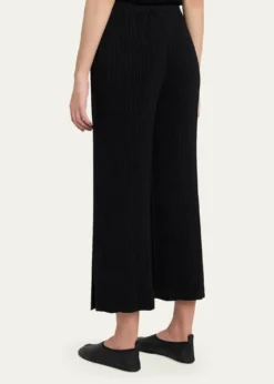 Issey MiyakeHatching Plisse Straight-Leg Crop Pants