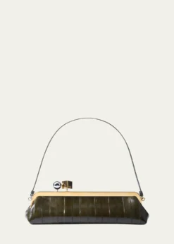 JacquemusLa Pochette Croc-Embossed Leather Clutch