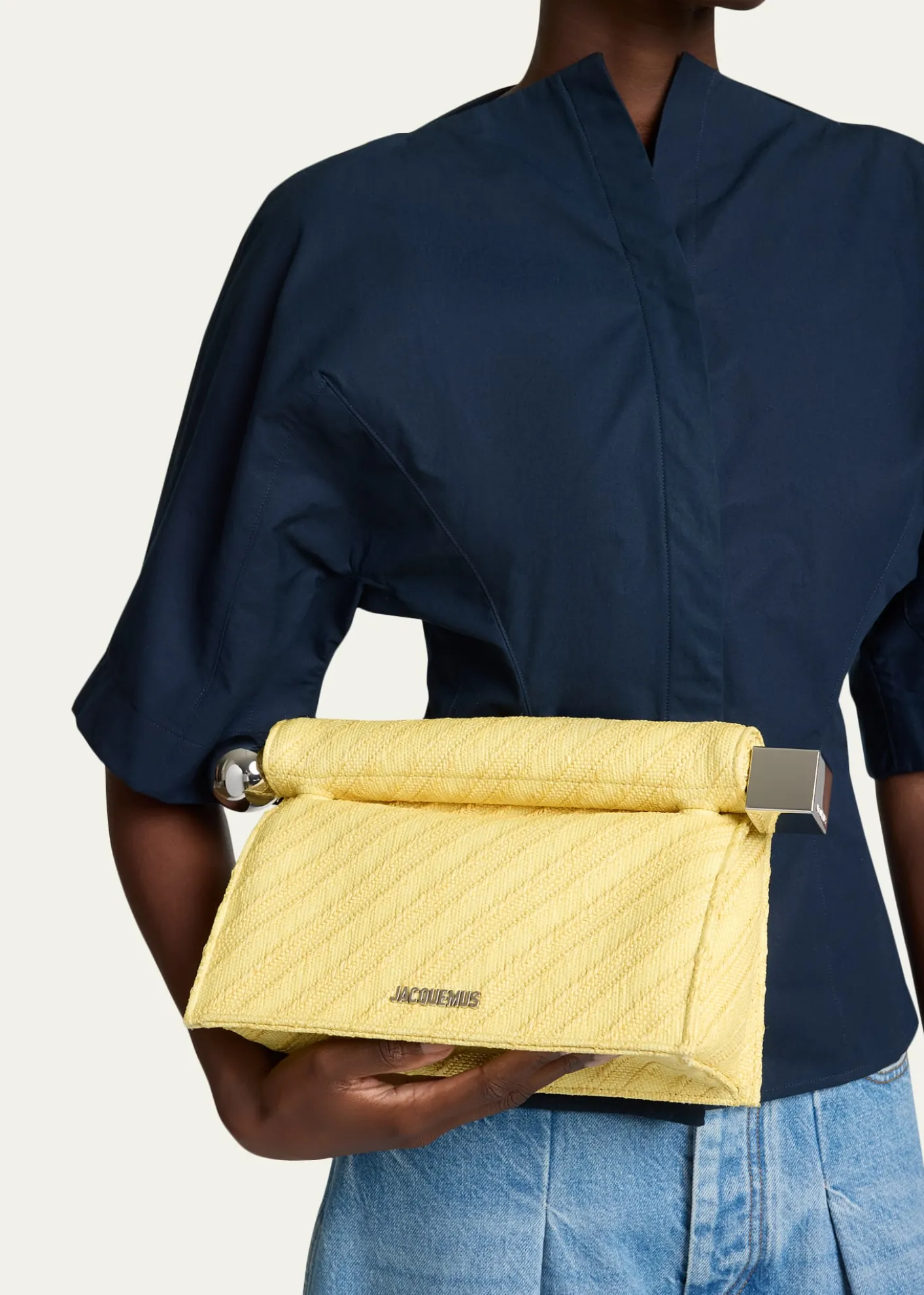 JacquemusLa Pochette Rond Carre Rolled Clutch Bag