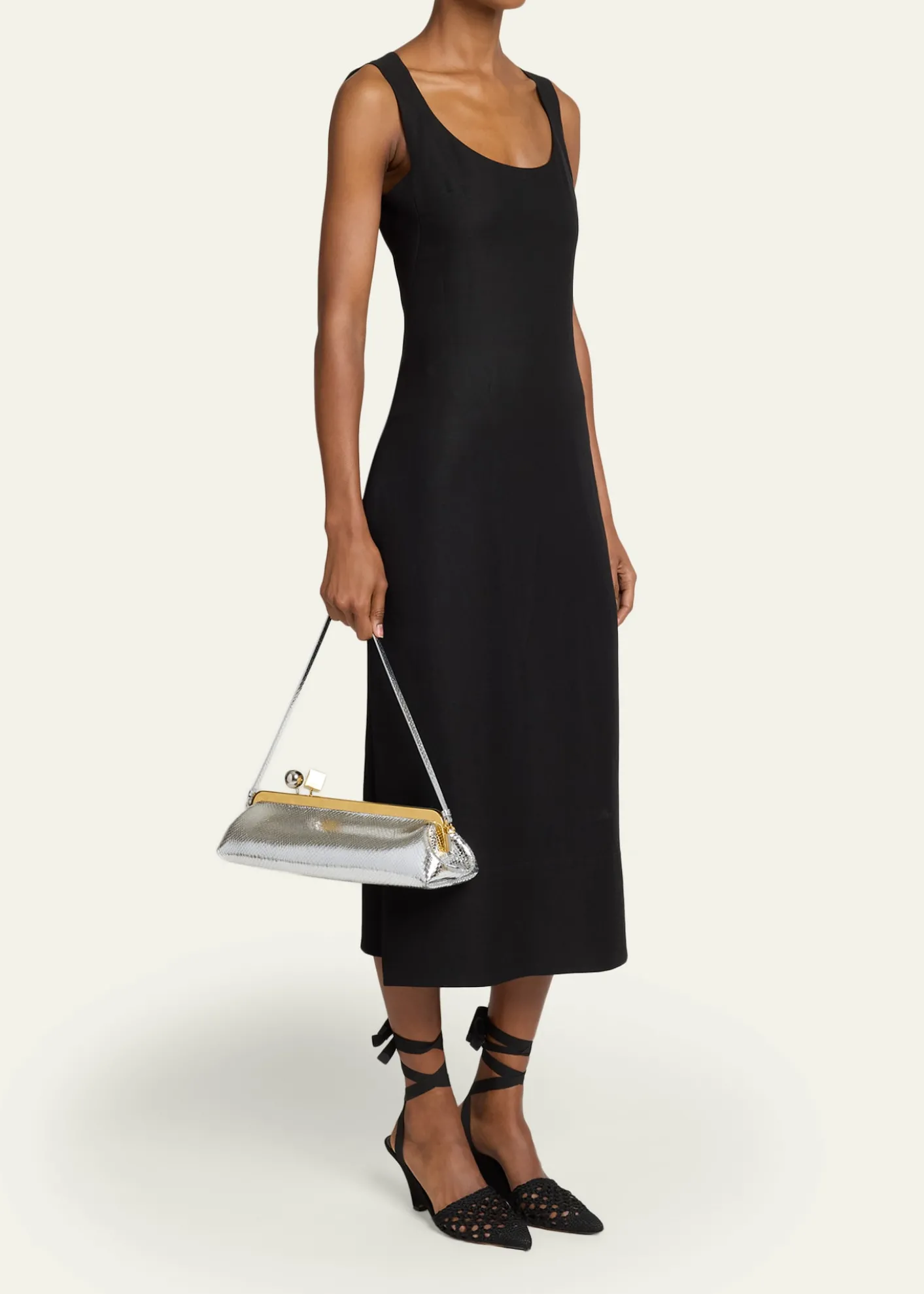 JacquemusLa Pochette Salon Snakeskin-Embossed Leather Clutch Bag