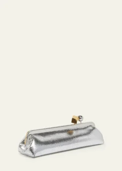JacquemusLa Pochette Salon Snakeskin-Embossed Leather Clutch Bag