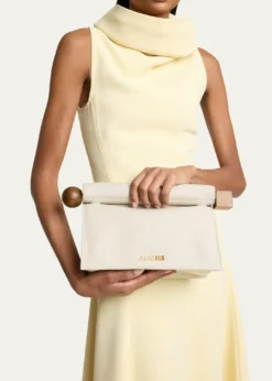 JacquemusLa Rond Carré Linen Clutch Bag