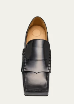 JacquemusLeather Square-Toe Penny Loafers