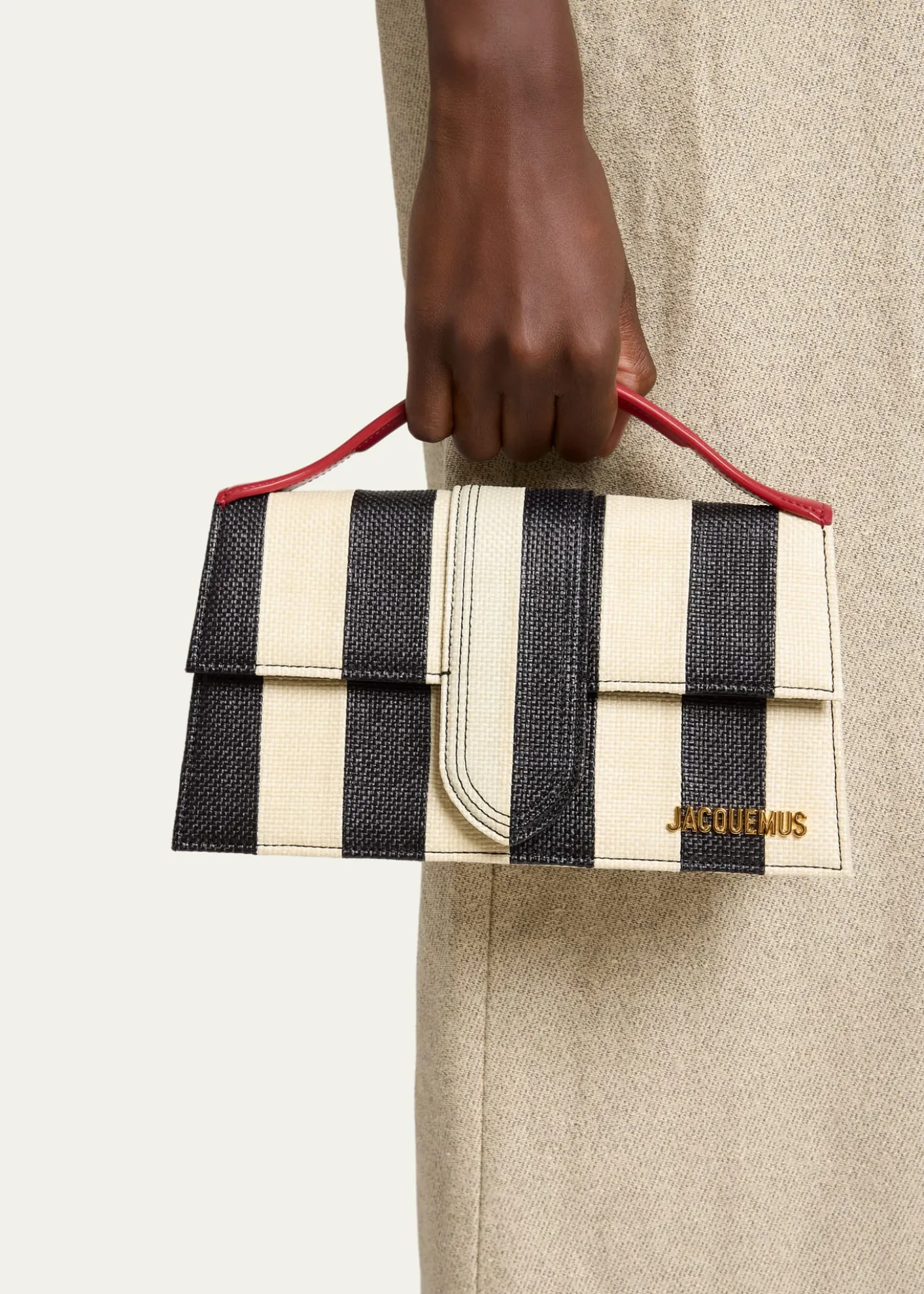 JacquemusLe Grand Bambino Striped Top-Handle Bag
