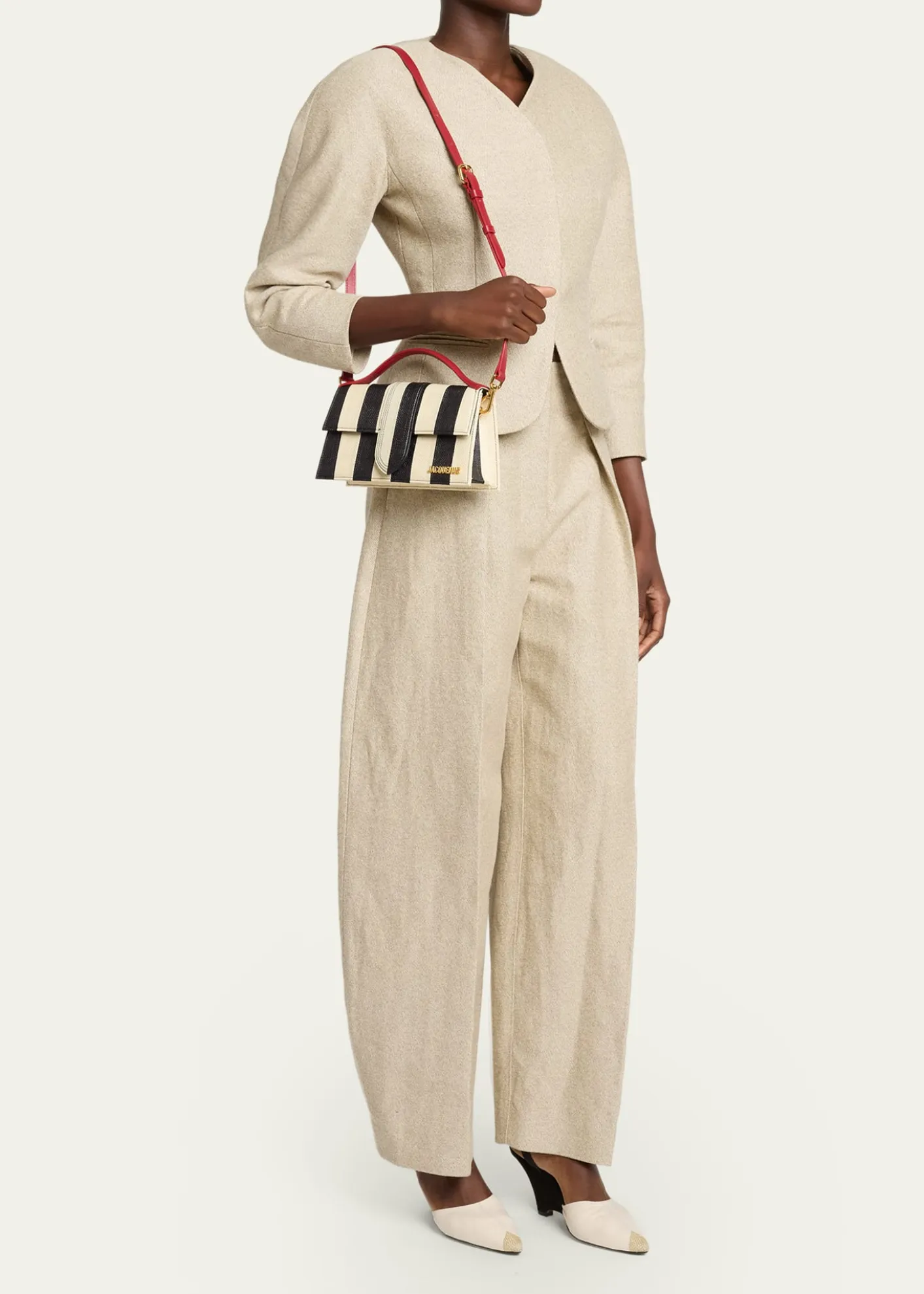 JacquemusLe Grand Bambino Striped Top-Handle Bag
