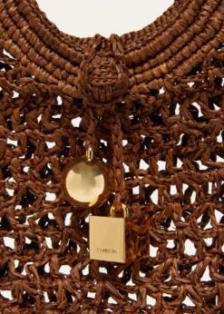 JacquemusLe Petite Crochet Raffia Top-Handle Bag
