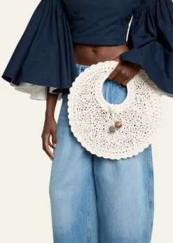 JacquemusLe Petite Crochet Raffia Lace Top-Handle Bag