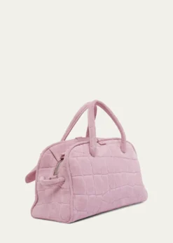 JacquemusLe Petit Turismo Croc-Embossed Suede Bowling Bag