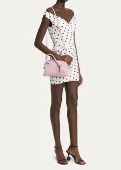 JacquemusLe Petit Turismo Croc-Embossed Suede Bowling Bag
