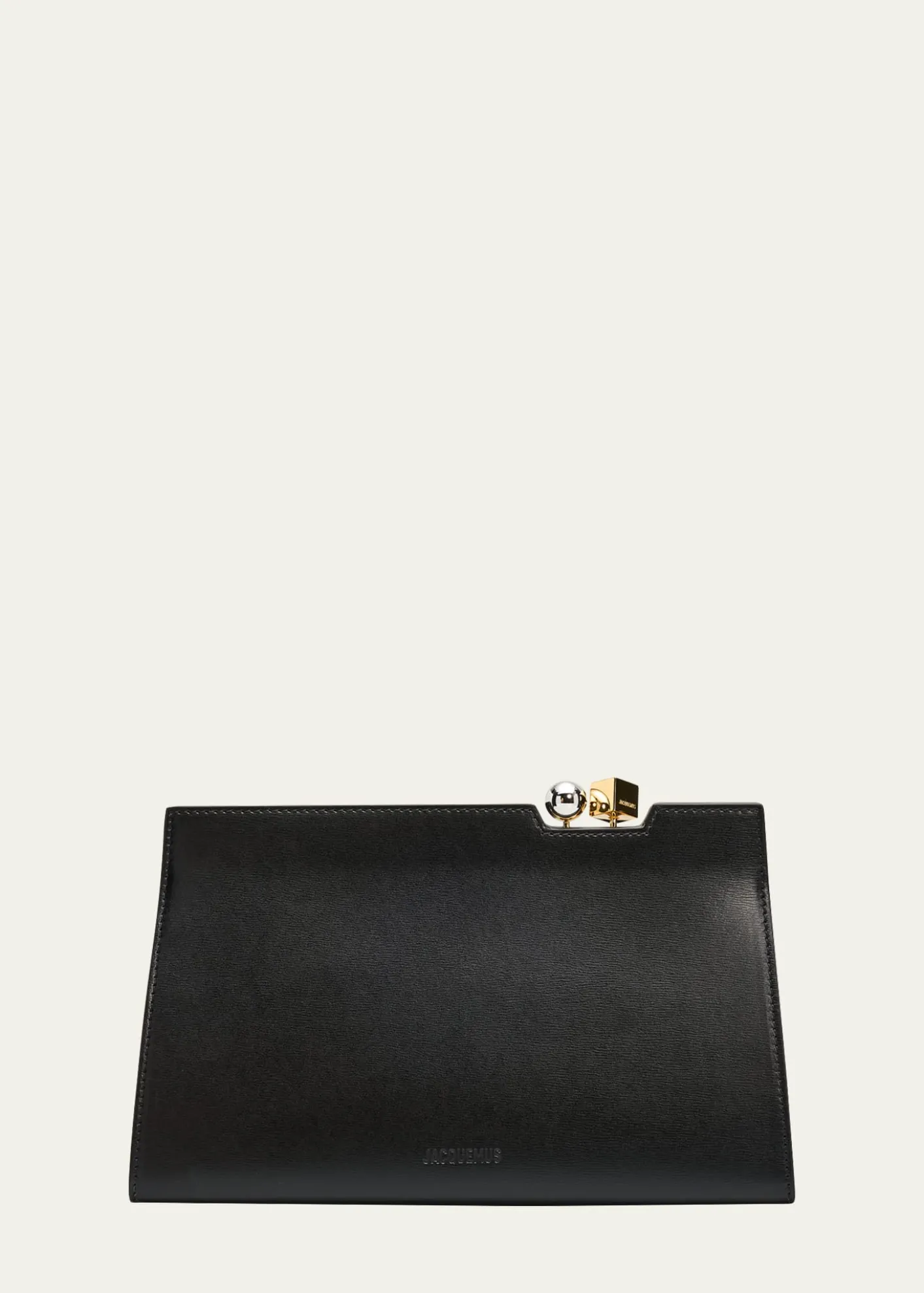 JacquemusLe Salon Rond Carre Leather Clutch Bag
